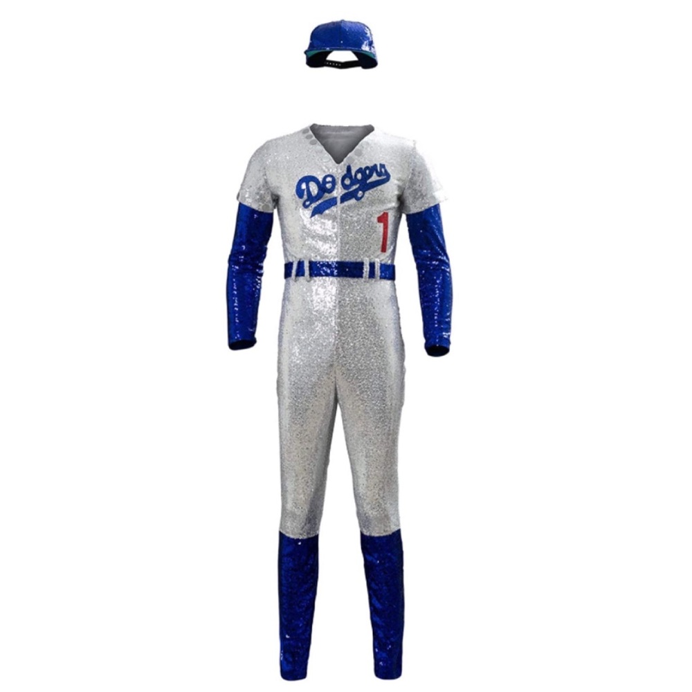 New✨ "Rocketman" Elton John Dodgers Sequin Baseball Uniform Costume ⚾️ Unisex
